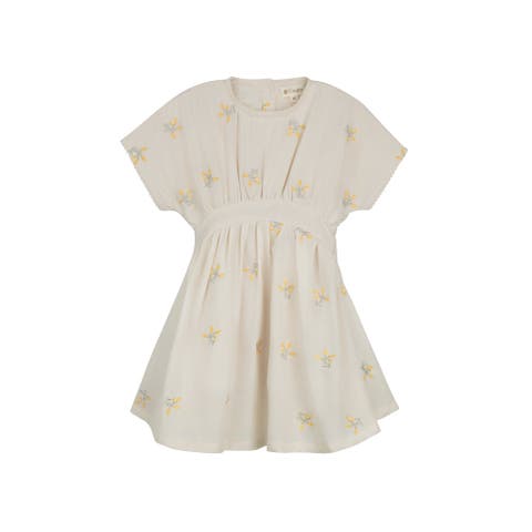 Looms Holland Collection - Girls Embroidered Floral Short Sleeve Dress (Toddler, Little Kid & Big Kid)