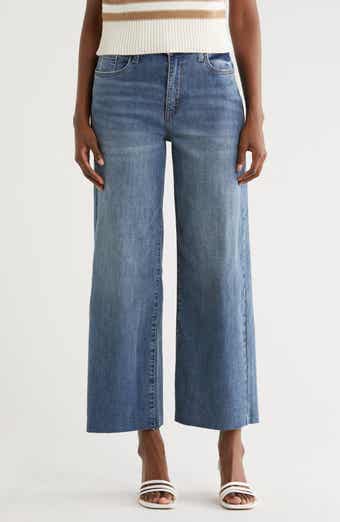 STS Blue Sabrina Raw Hem High Waist Ankle Wide Leg Jeans
