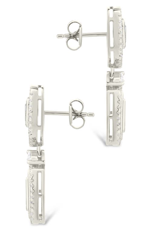 Sterling Forever Trina Cubic Zirconia Drop Earrings In Silver