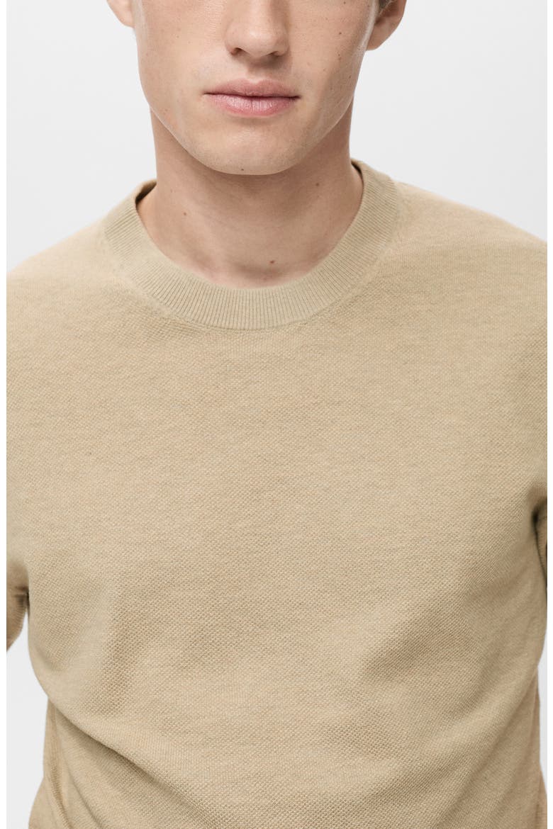 Fine Knit Short Sleeve Sweater, Alternate, color, BEIGE