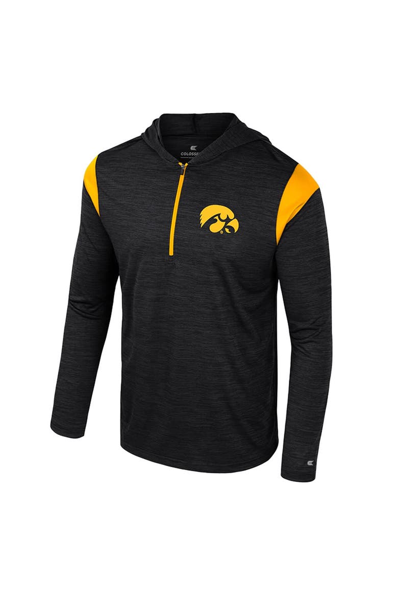 Men's Colosseum Black Iowa Hawkeyes Dozer Half-Zip Windshirt, Alternate, color, Black