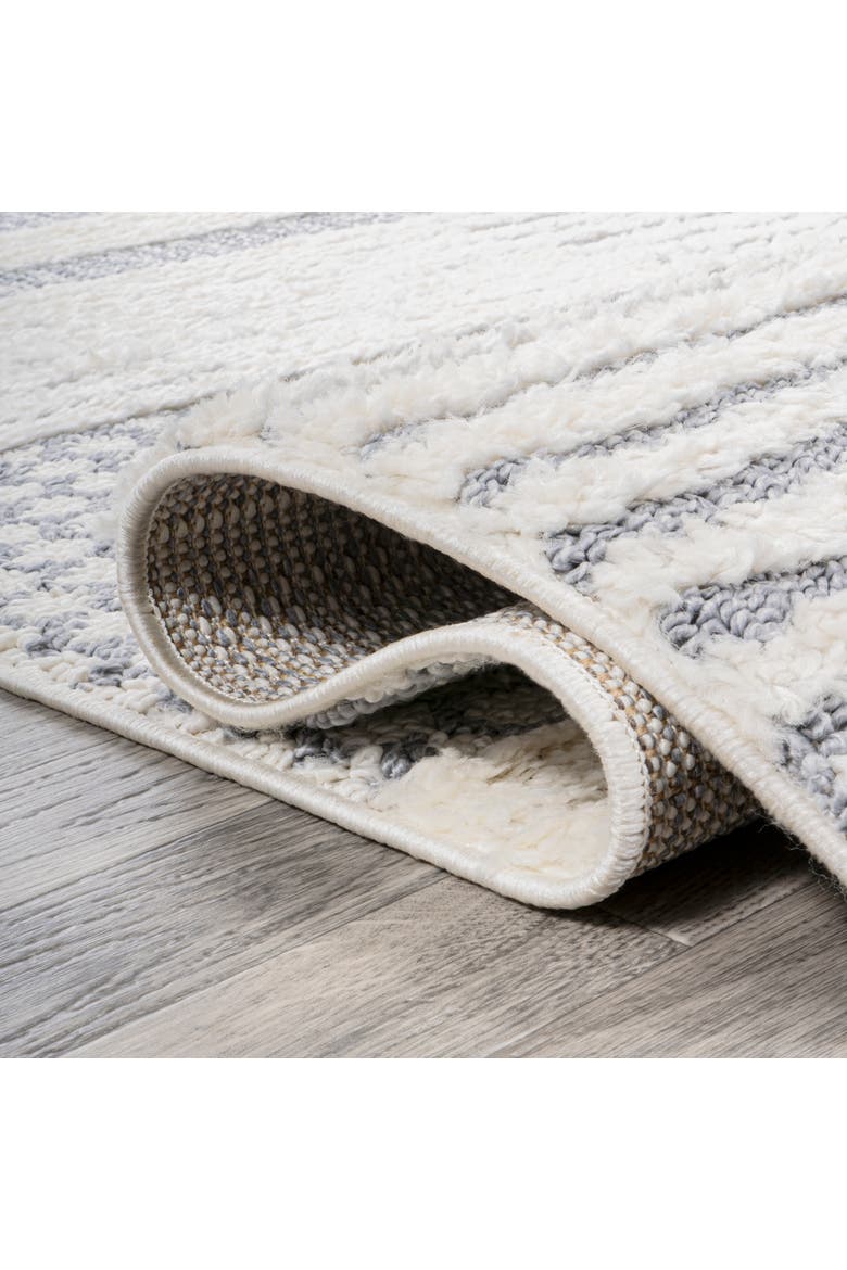 Kerstin Geometric High-Low Area Rug, Alternate, color, Cream/Gray