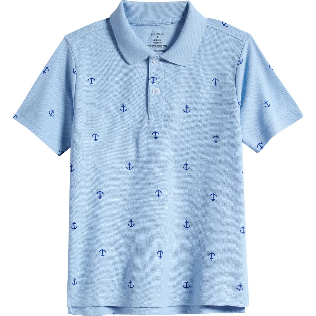 Nordstrom Kids' Print Polo In Blue