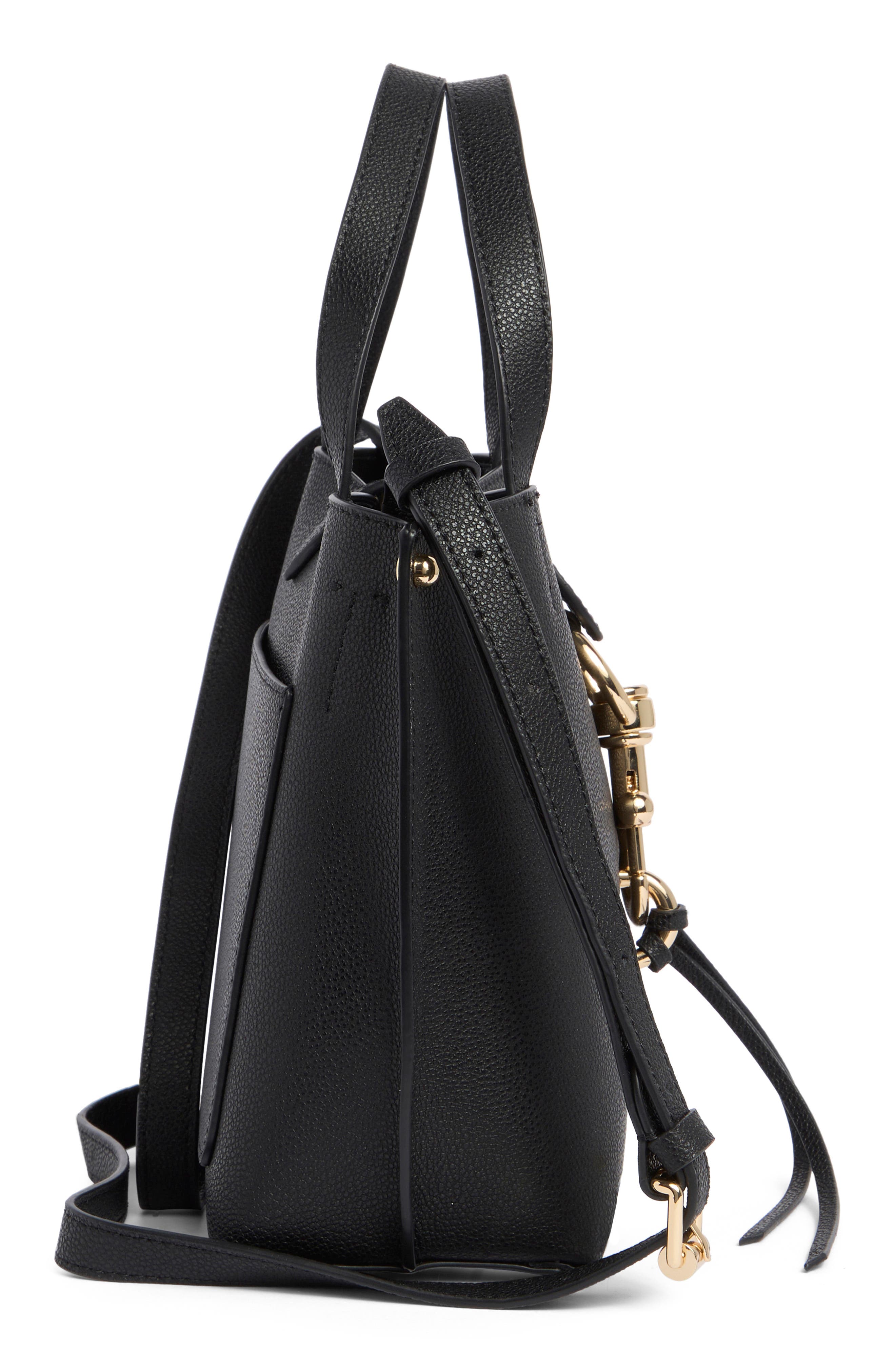 Rebecca Minkoff Megan Mini Tote Crossbody Bag, Alternate, color, Black