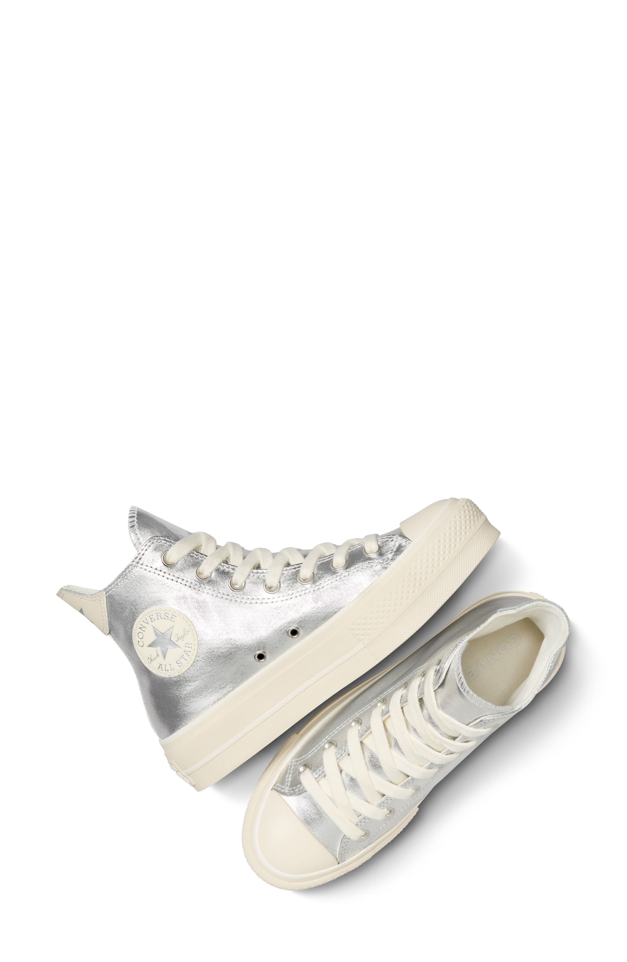 Converse Chuck Taylor<sup>®</sup> All Star<sup>®</sup> Lift Metallic High Top Platform Sneaker, Alternate, color, 