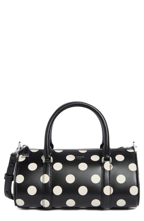 Spade Icon Dot Leather Barrel Bag