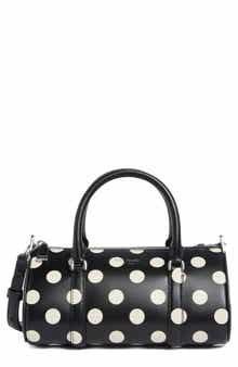 Spade Icon Dot Leather Barrel Bag
