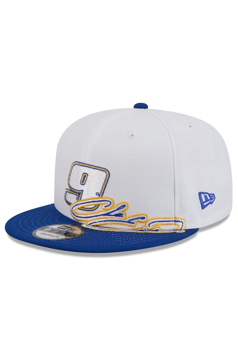 Men's New Era White/Blue Chase Elliott  9FIFTY Snapback Hat, Main, color, White