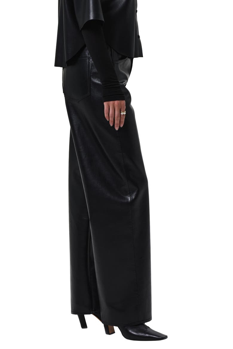 Ayla Baggy Recycled Leather Blend Pants, Alternate, color, BLACK
