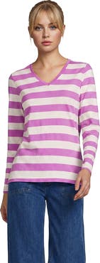 Lands' End Tall Supima Cotton Long Sleeve V-Neck T-Shirt