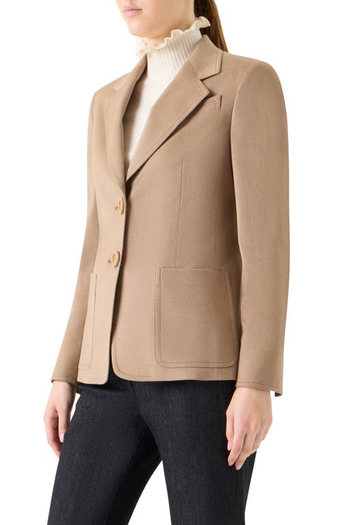 Akris Punto Cashmere-wool Single-breasted Blazer Jacket In Brown