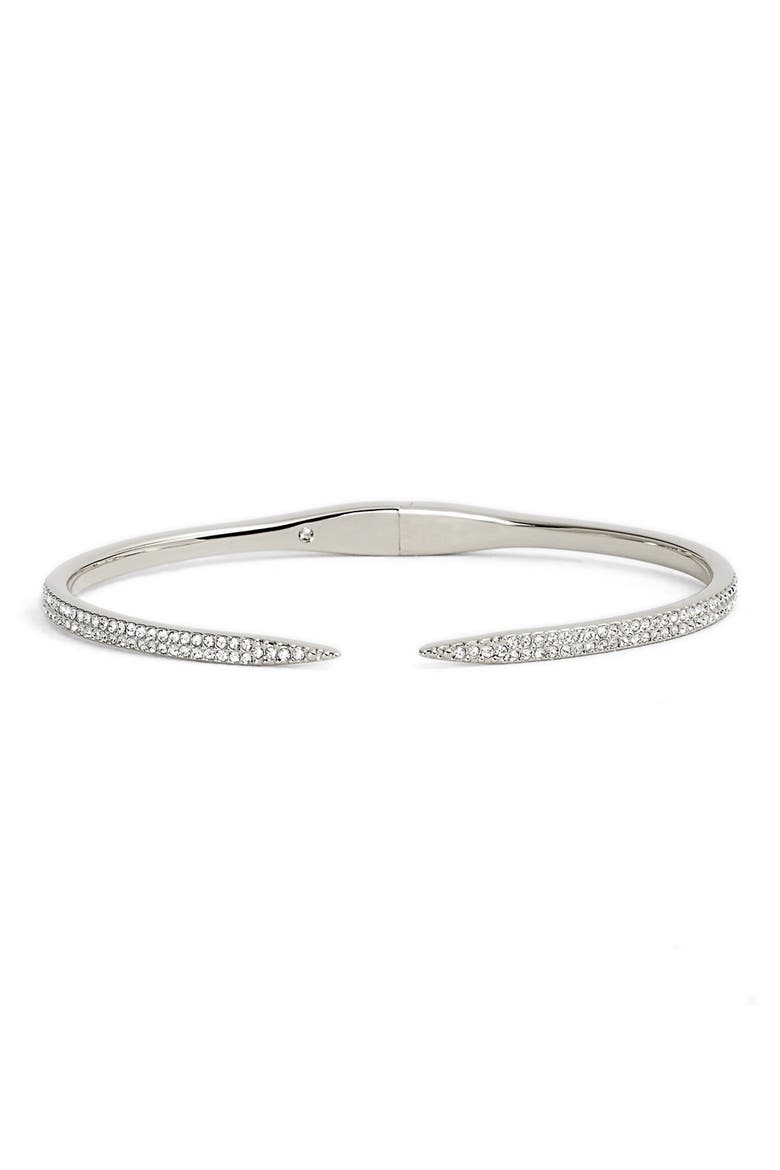 'Tattoo' Pavé Hinge Bangle, Main, color, SILVER