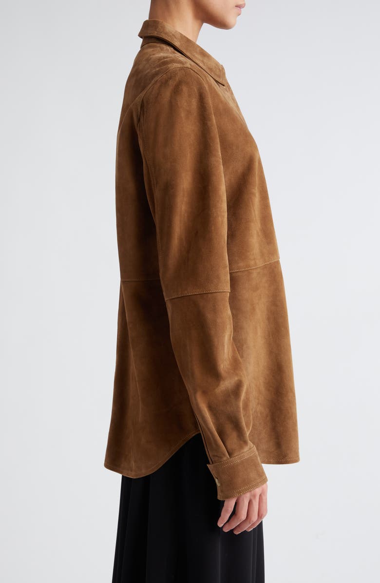 TOTEME Soft Suede Shirt Jacket, Alternate, color, 