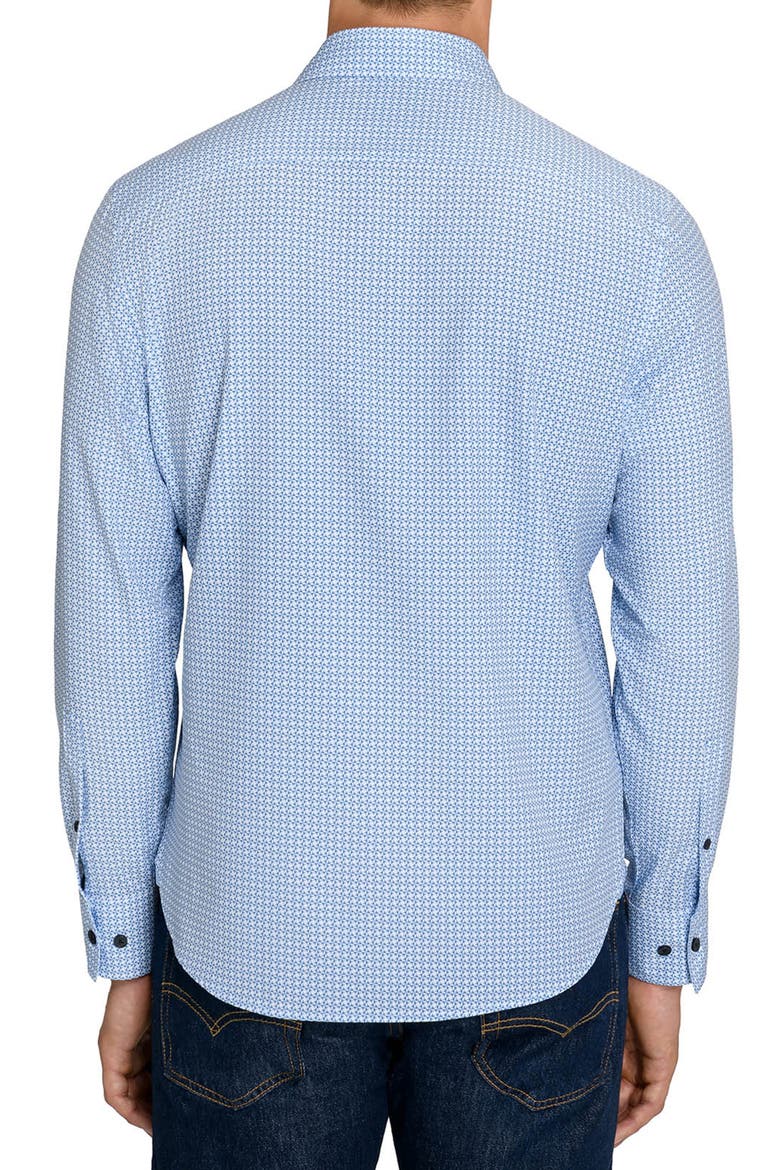 Windmill Geo Stretch Long Sleeve Shirt, Alternate, color, WHITE/ BLUE