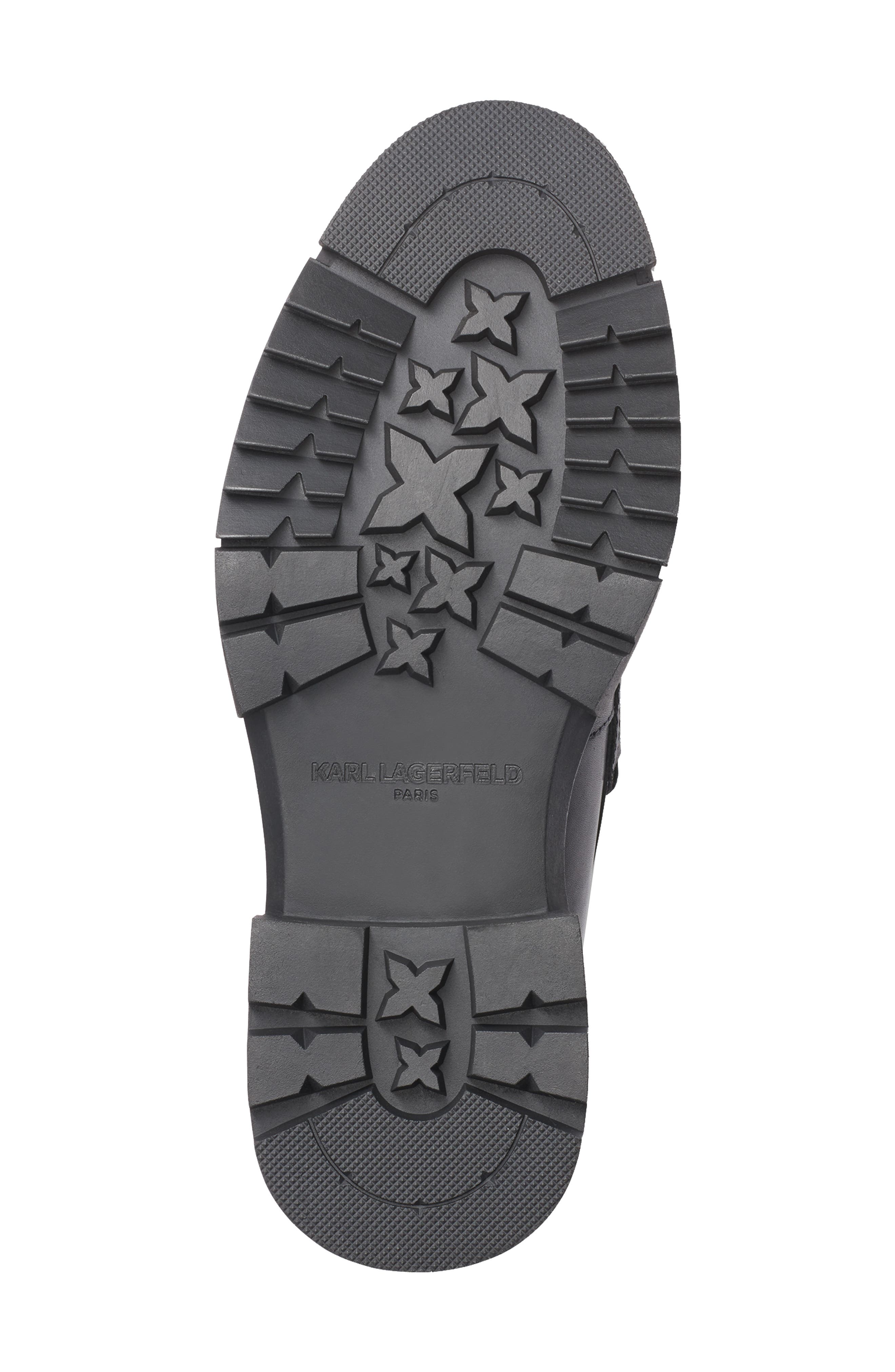 KARL LAGERFELD PARIS Recycled Leather Penny Loafer, Alternate, color, Black