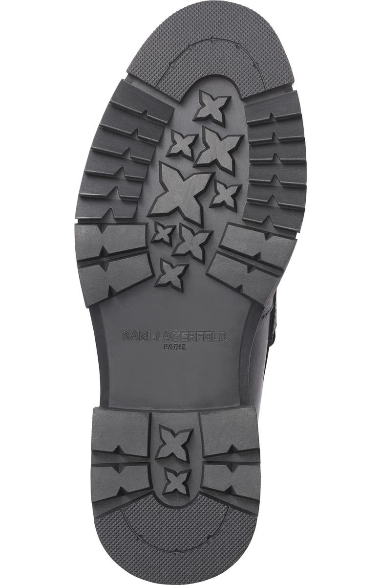 KARL LAGERFELD PARIS Recycled Leather Penny Loafer, Alternate, color, Black