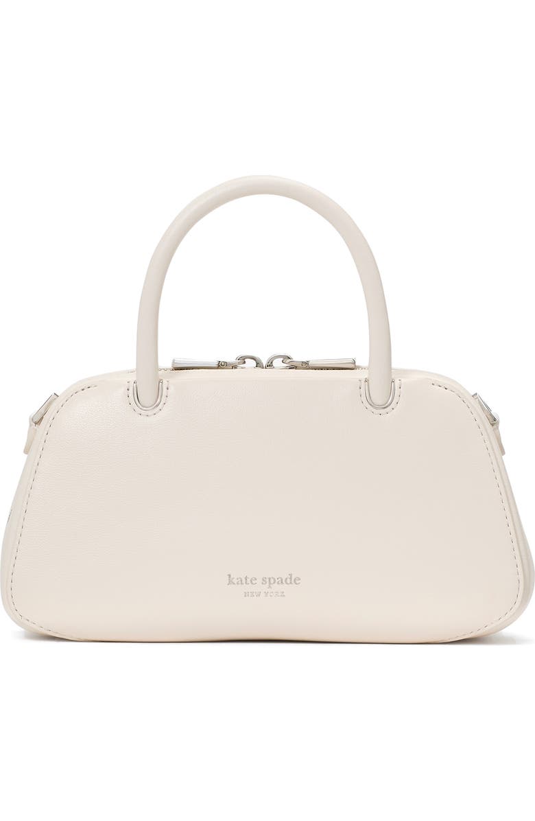 Kate Spade New York mini grace fine grain leather top handle bag, Main, color, Cream