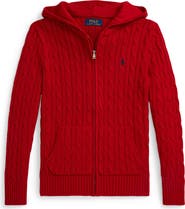 Polo Ralph Lauren Kids' Hooded Cable Stitch Zip Cardigan
