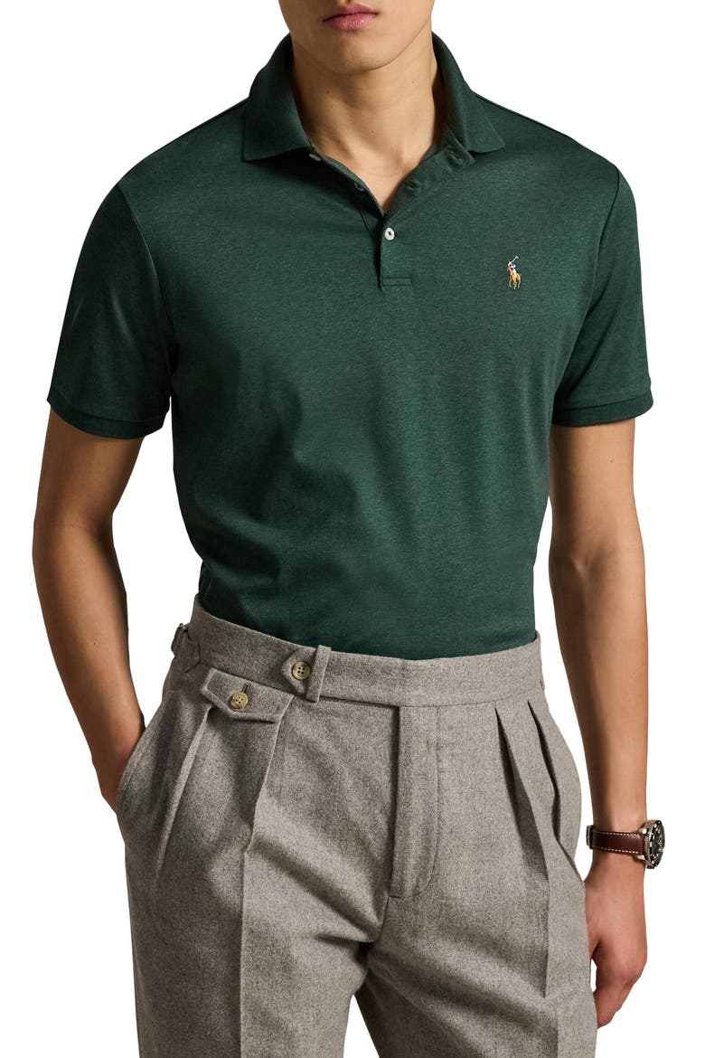 Classic Fit Solid Cotton Polo, Main, color, GREEN