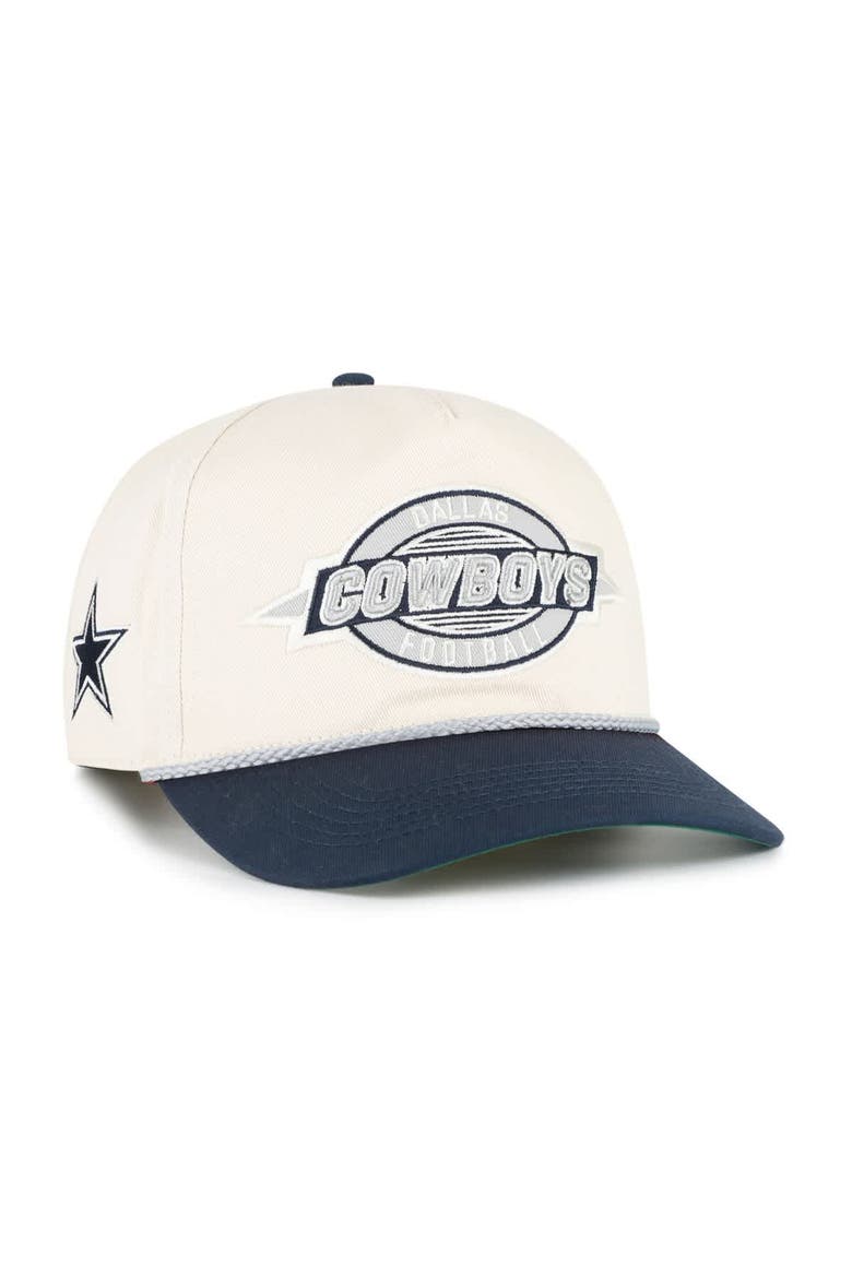 Men's '47  Natural/Navy Dallas Cowboys Frame Out Two-Tone Hitch Adjustable Hat, Main, color, Natural