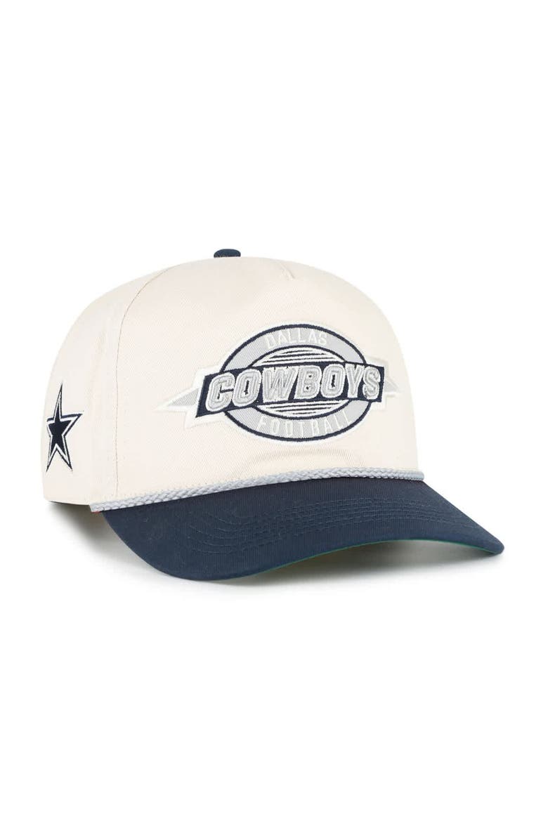 '47 Men's '47 Natural/Navy Dallas Cowboys Frame Out Two-Tone Hitch Adjustable Hat, Main, color, Natural