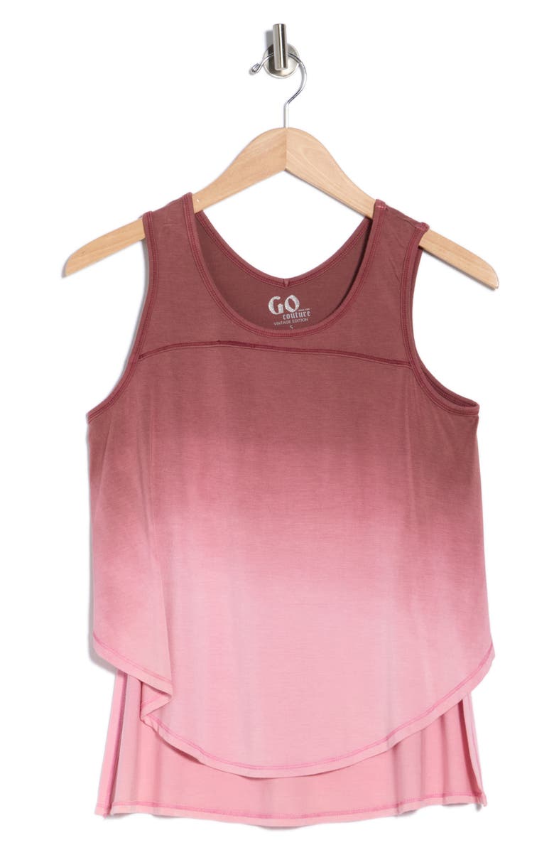 GO COUTURE Rounded High-Low Tank, Main, color, Rust