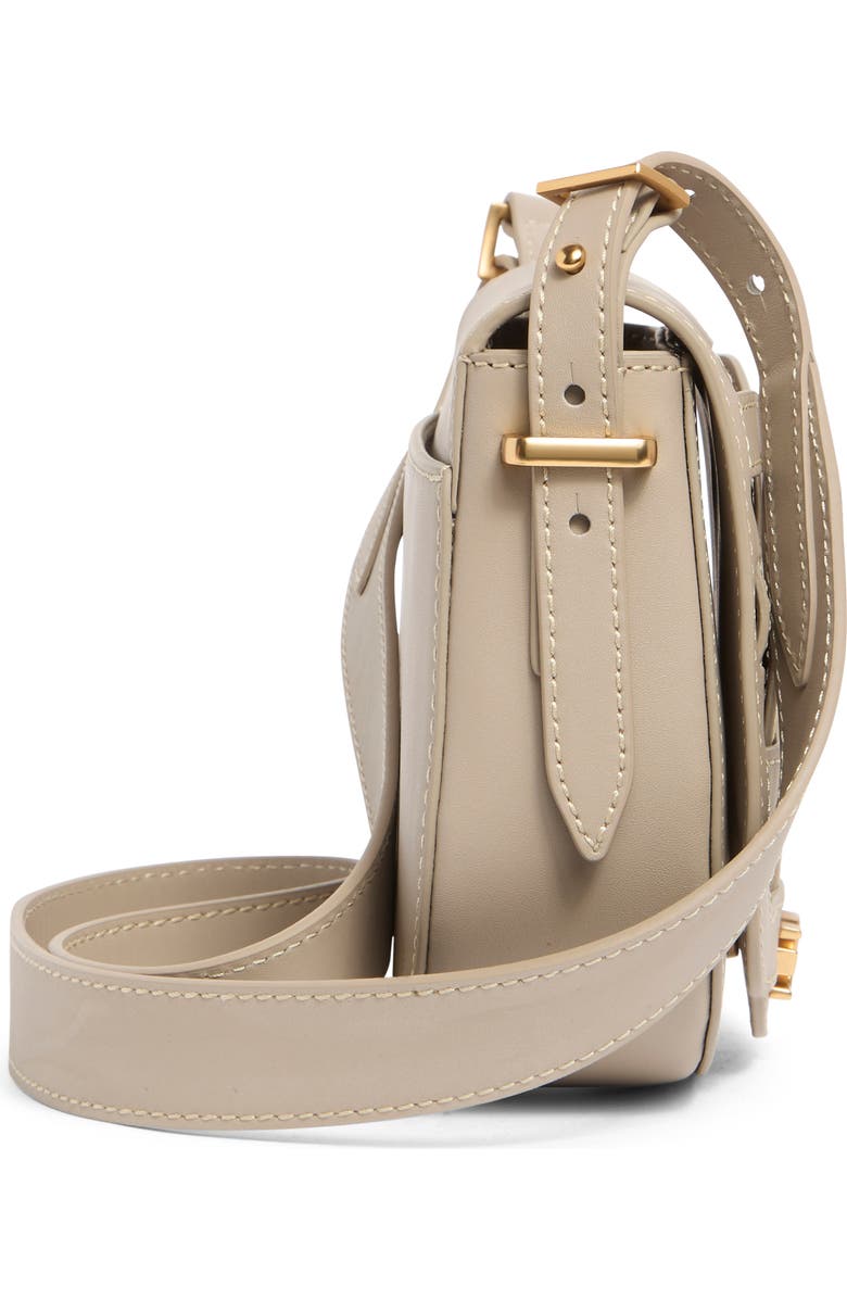 Sam Edelman Small Bay Leather Saddle Crossbody Bag, Alternate, color, Light Taupe