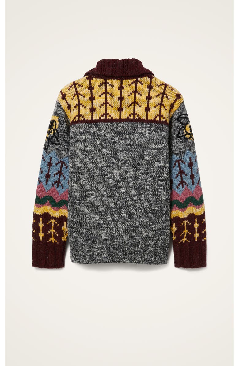 La DoubleJ Embroidered Chalet Cardigan, Alternate, color, Multicolor Grey