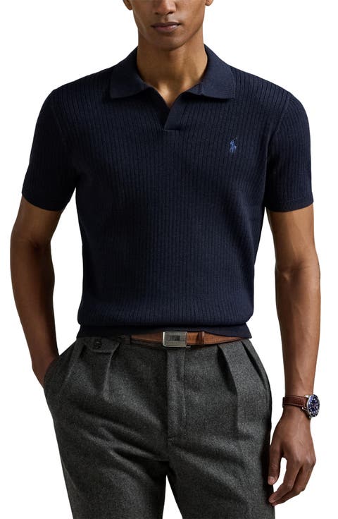 Johnny Collar Rib Cotton Polo Sweater