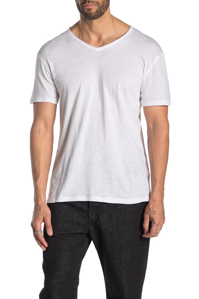 Figure Short Sleeve V-Neck T-Shirt, Main, color, OPTIC WHITE