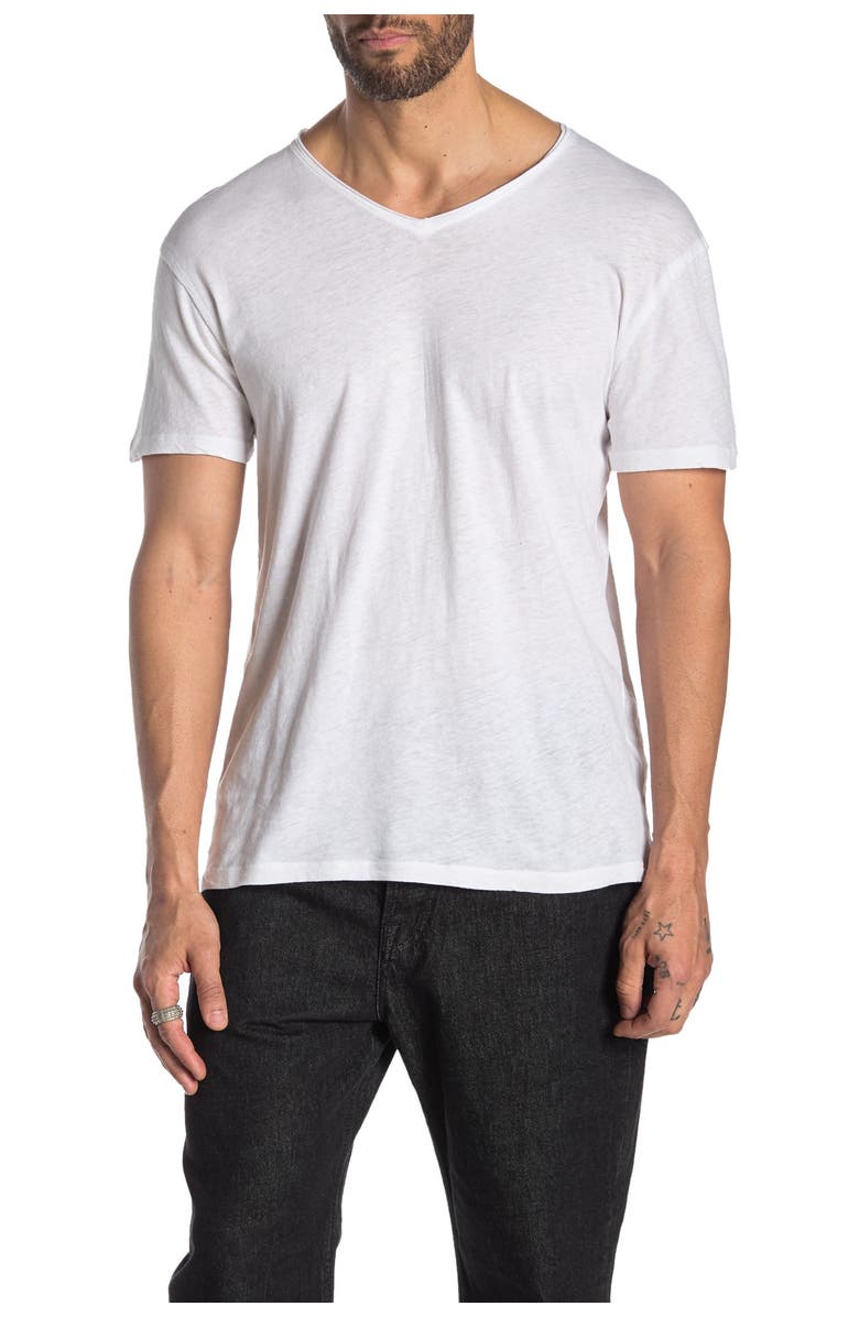 AllSaints Figure Short Sleeve V-Neck T-Shirt, Main, color,