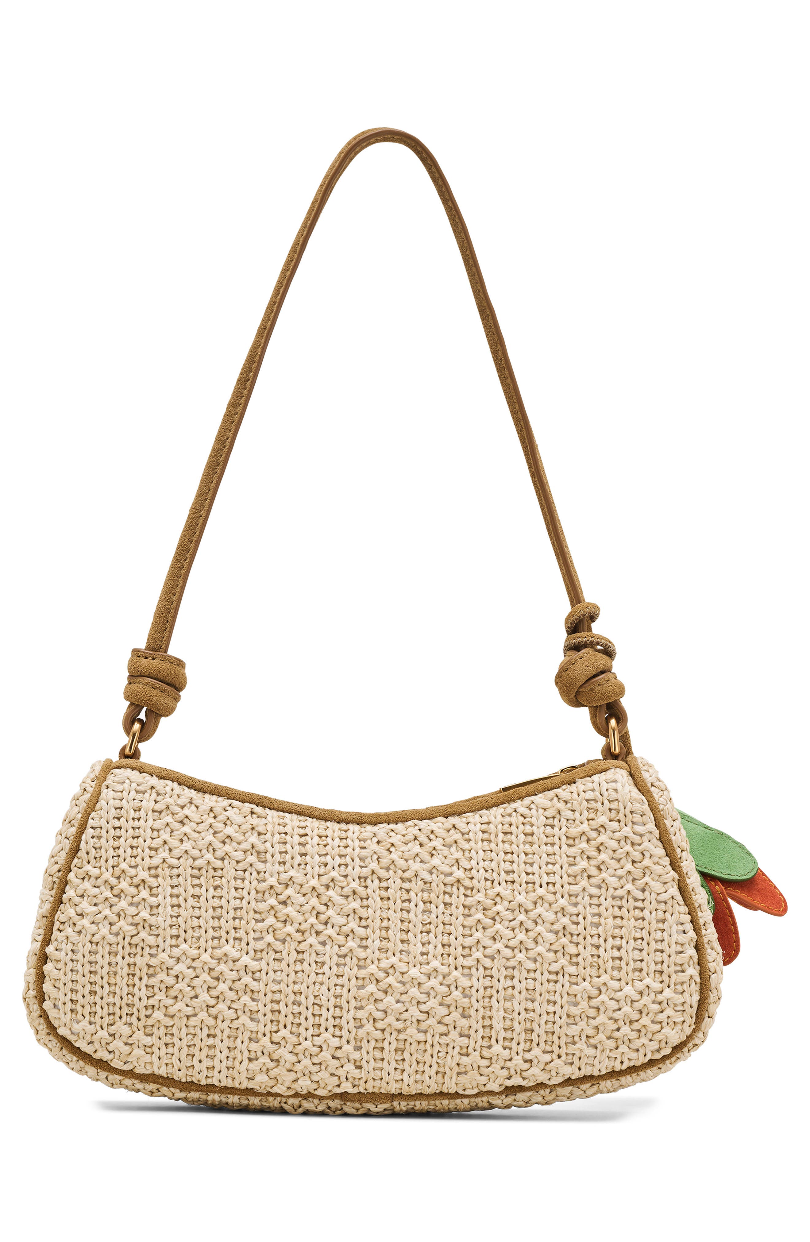 Marc Jacobs The Faux Raffia Shoulder Bag, Alternate, color, Natural
