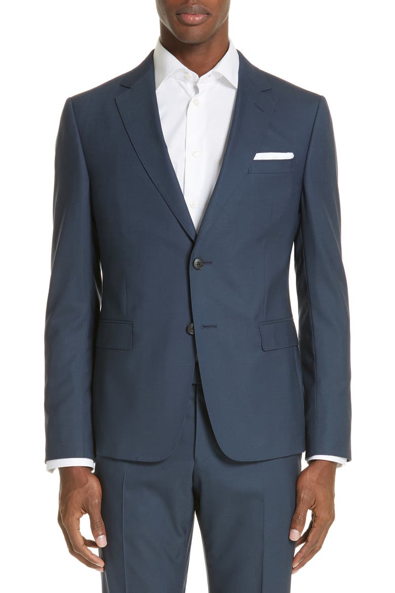 Trim Fit Solid Wool Travel Suit, Alternate, color, BRIGHT BLUE