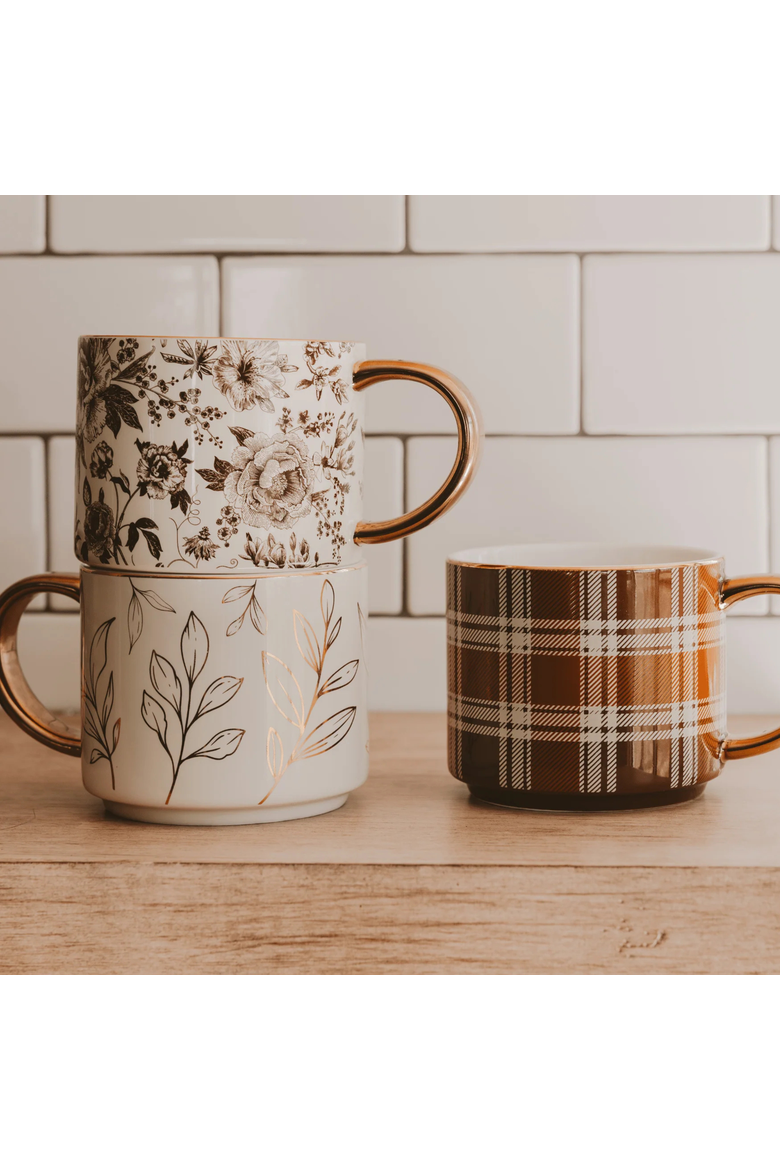 Fall Plaid 14 oz Coffee Mug, Alternate, color, Brown Plaid
