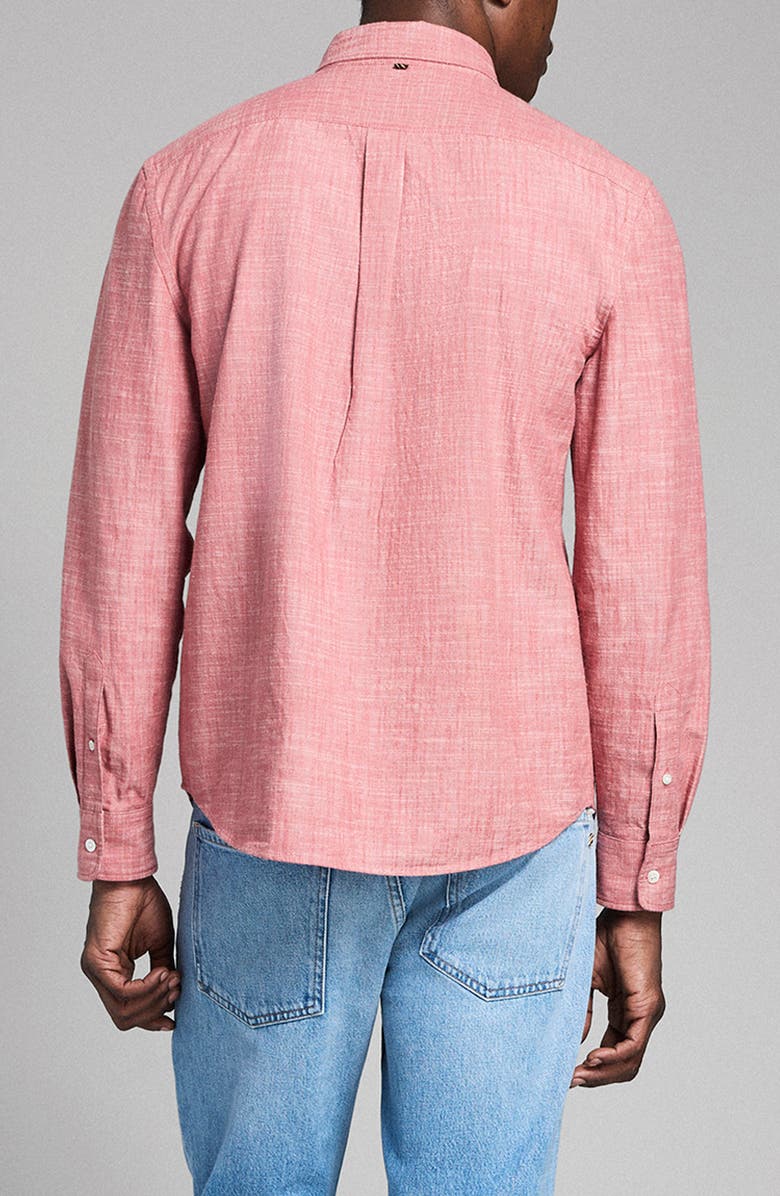 Billy Reid Slub Cotton MSL Button-Up Shirt, Alternate, color, Washed Umber