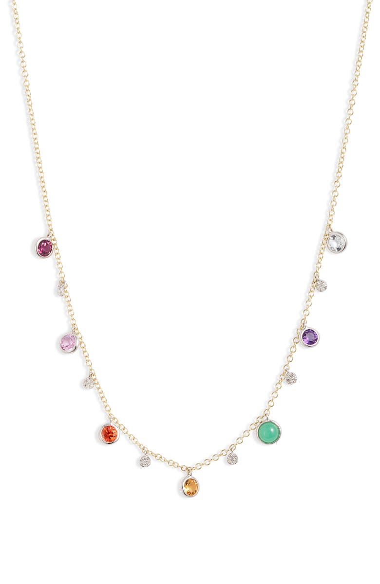 Meira T Rain Semiprecious Stone Shaker Necklace, Main, color, 
