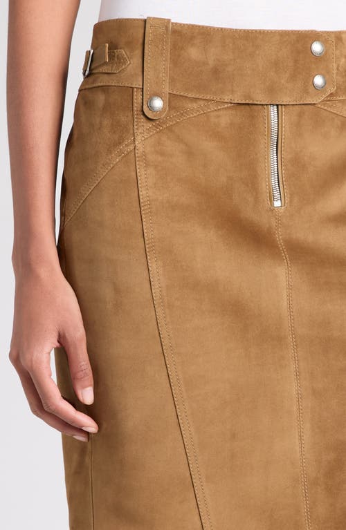 Tom Ford Suede Pencil Skirt In Brown