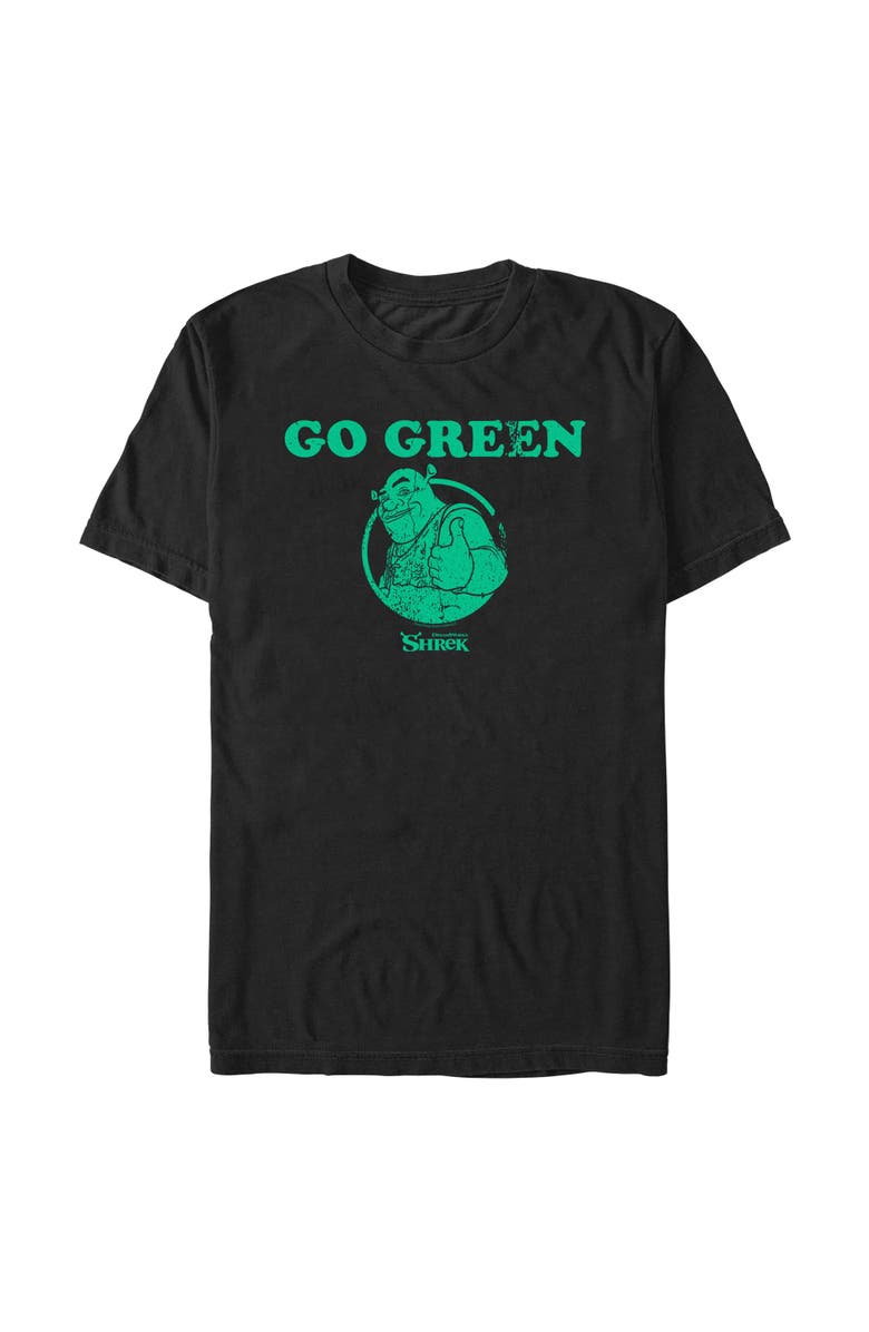 Shrek Men's Shrek St. Patrick's Day Go Green  Graphic T-Shirt, Alternate, color, Black