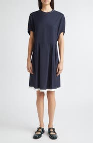 Marni Tropical Wool Pleated Puff Sleeve Dress