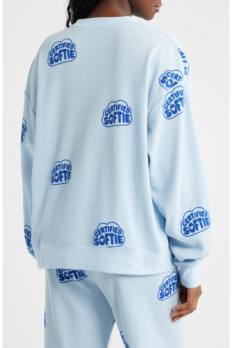 Certified Softie Waffle Knit Fleece Graphic Sweatshirt, Alternate, color, BLUE