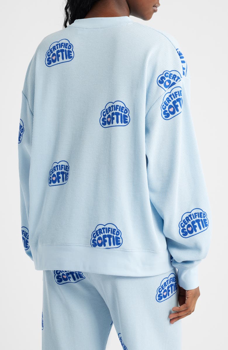 THE MAYFAIR GROUP Certified Softie Waffle Knit Fleece Graphic Sweatshirt, Alternate, color, Blue