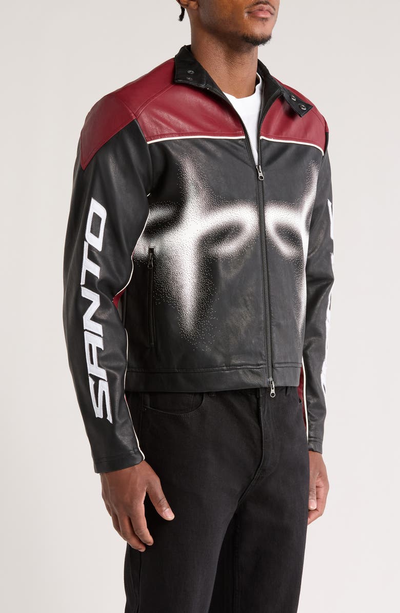 SANTO STUDIO Altamura Moto Faux Leather Jacket, Alternate, color, 