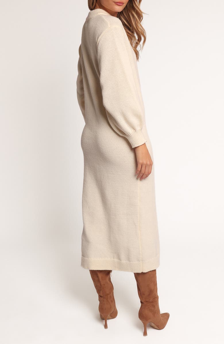 Petal & Pup Odile Long Sleeve Maxi Sweater Dress, Alternate, color, Light Tan