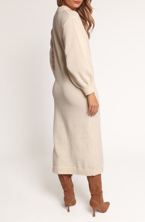 Petal And Pup Petal & Pup Odile Long Sleeve Maxi Sweater Dress In White