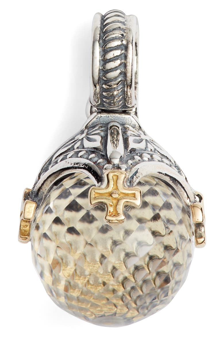 Pythia Round Crystal Cross Pendant, Main, color, SILVER/ CRYSTAL