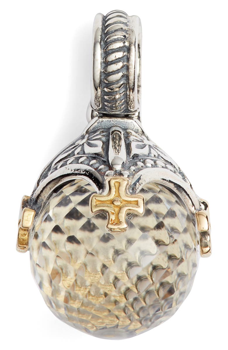 Konstantino Pythia Round Crystal Cross Pendant, Main, color, 