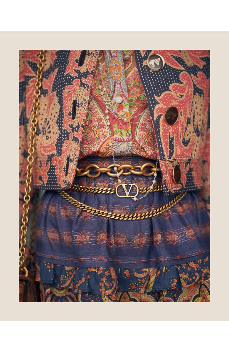 Valentino Garavani VLOGO Chain Belt, Alternate, color, Dark Brown/ Gold