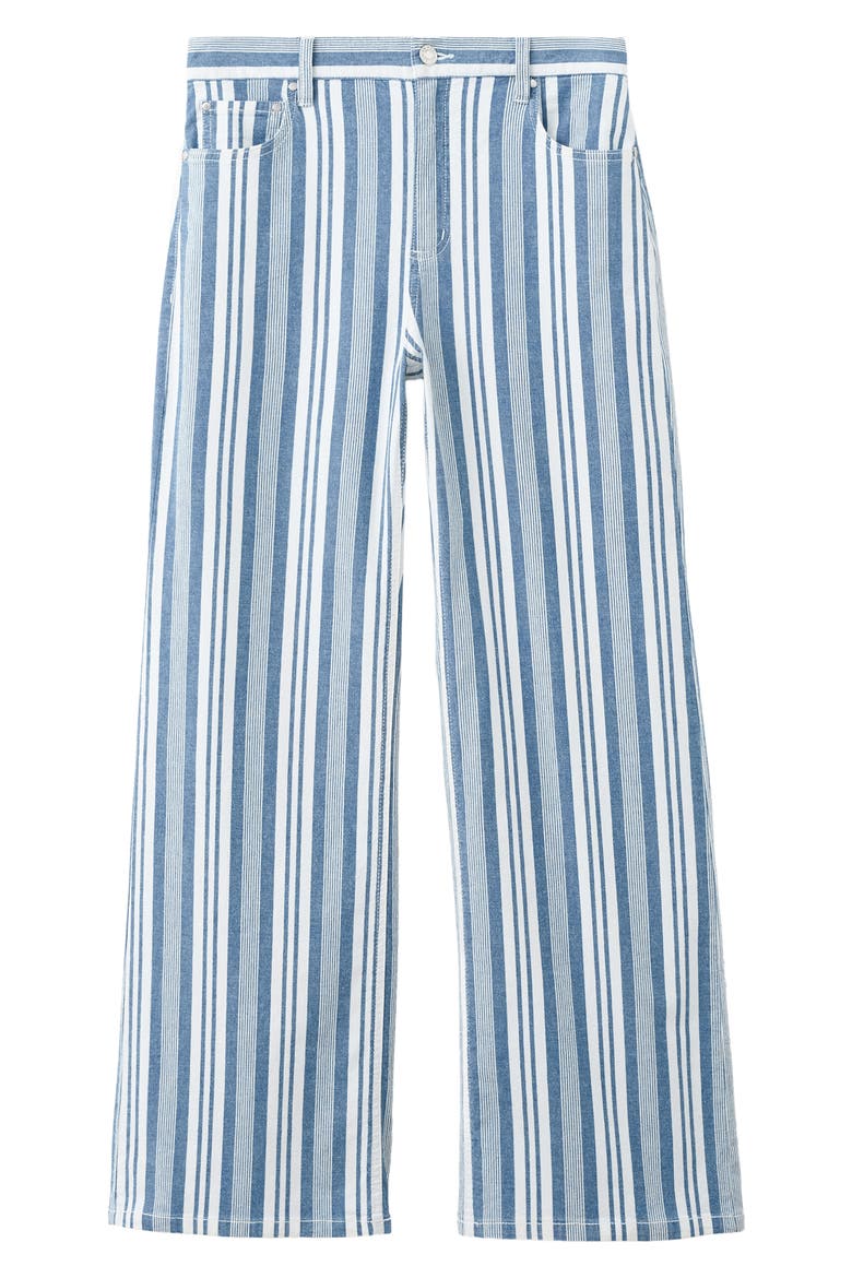 Stripe Stretch Cotton Straight Leg Pants, Alternate, color, BLUE