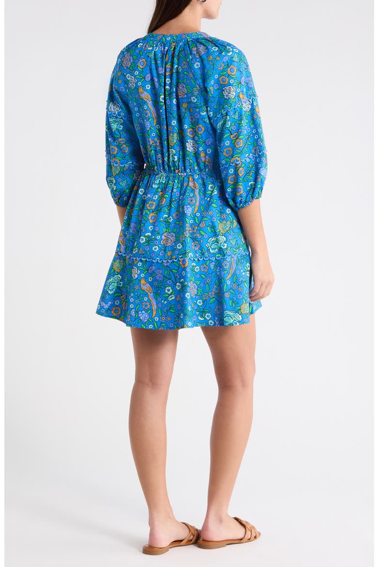 Dabria Split Neck Minidress, Alternate, color, BLUE-GREENS