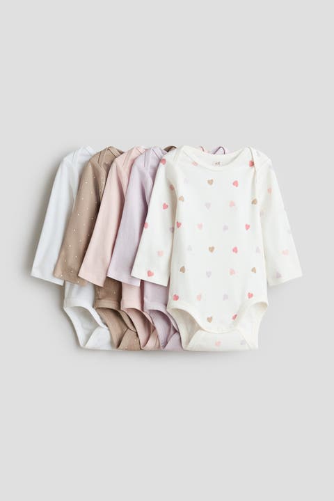 5-pack Bodysuits With Lap Shoulders